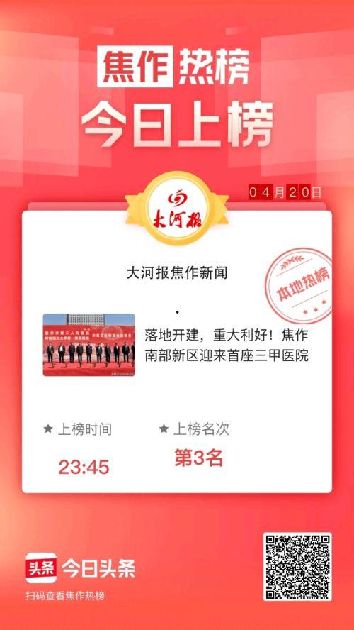 焦作新闻头条,重磅！焦作市某重点项目取得突破性进展